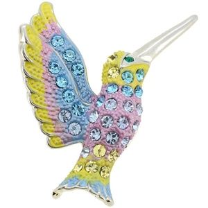 Hummingbird Pin Swarovski Crystal Bird Pin Brooch